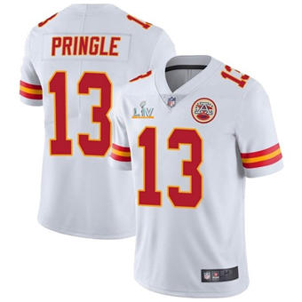 Super Bowl LV 2021 Men Kansas City Chiefs #13 Byron Pringle White Limited Jersey->kansas city chiefs->NFL Jersey